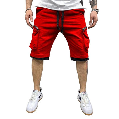 Men's Casual Elastic Waistband Relaxed Fit Cargo Shorts